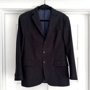 Banana Republic Modern Fit Grey Pinstripe Cotton Blazer, 38S